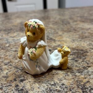 Cherished Teddies Bride and Cub Figurine - White and Yellow